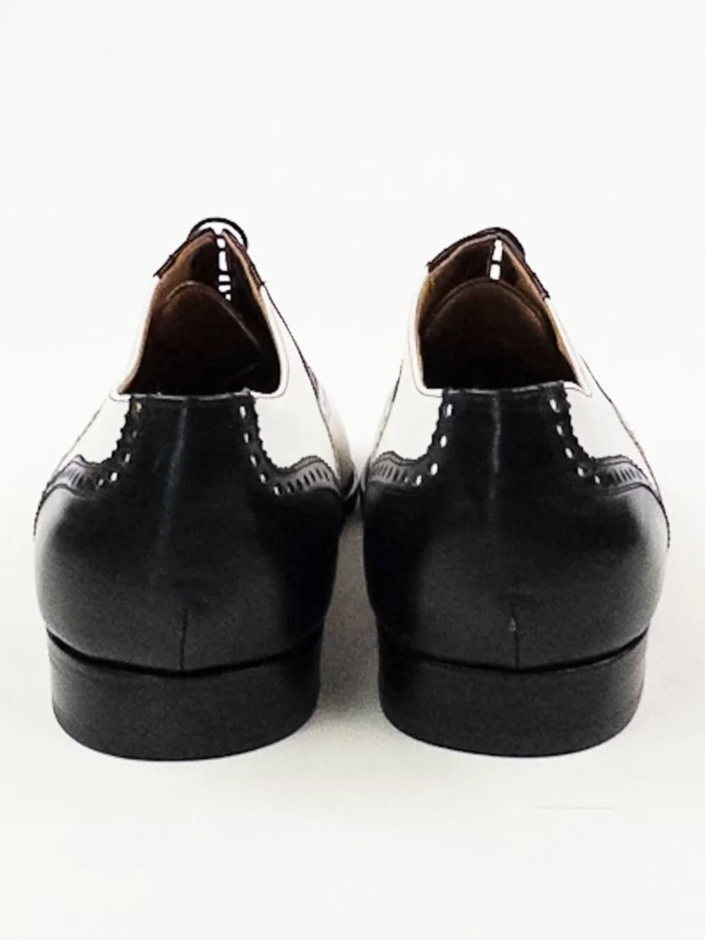 Magnanni Black White Two-Tone Cap Toe Brogue Derby Shoes 9.5 Wide NWT - Picture 7 of 11